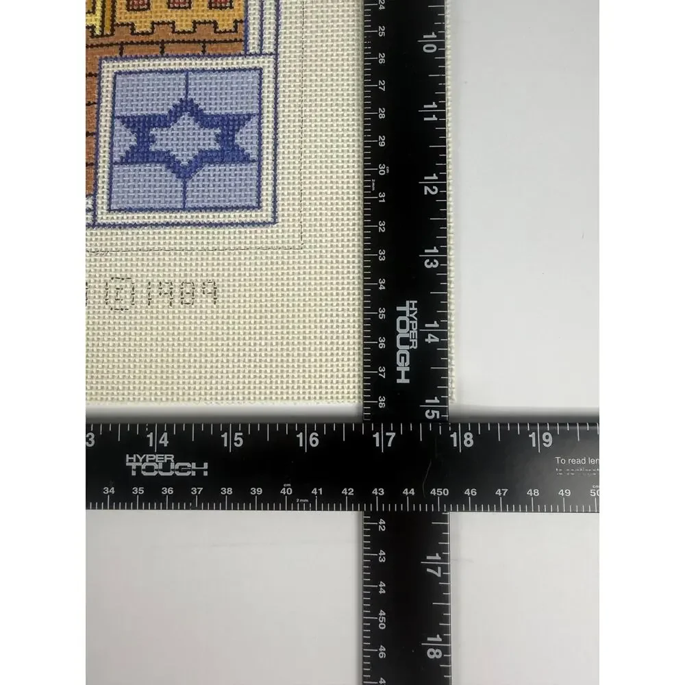 Vintage 1989 MIRI Hand Painted Needlepoint Canvas Judaica Jerusalem Dove